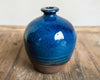 Petit pot non-émaillé, couleur bleu denim - Poterie décorative