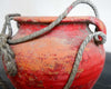 Pot Rouge Patiné en Terre Cuite - Poterie Ancienne Unique