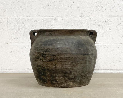 Vintage rustic grey pot