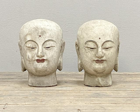 Wooden monk heads