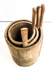 Anciens moules de carreaux en bambou - Objets déco rustiques
