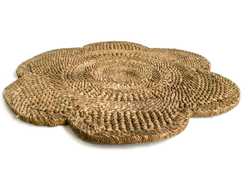 Anciens tapis Chinois tissés en feuilles de maïs - Intérieur rustique