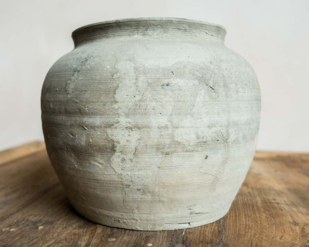 Ancien pots gris non-émaillés - Poterie rustique