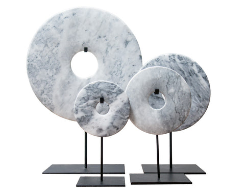 Bi-disc in marbled gray tones