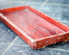Déco de table en bois laqué - Plateau rouge