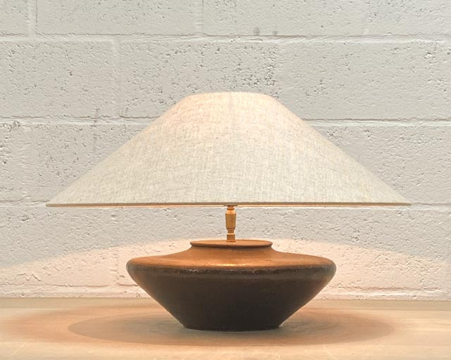 Pot ancien céramique monté en lampe - Lampe de chevet