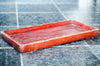 Déco de table en bois laqué - Plateau rouge